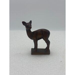 Small Vintage Bronze Deer Doe Fawn Figurine
